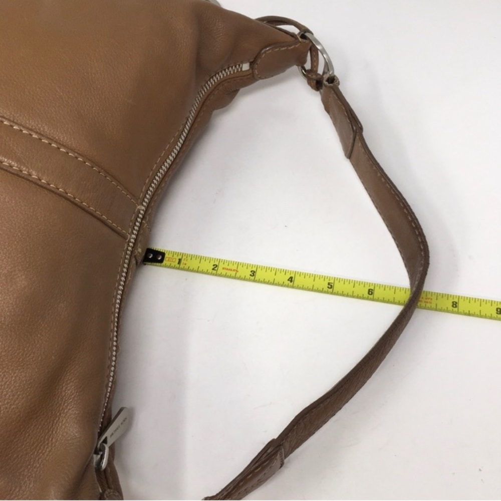 Michael Kors Purse Hobo Shoulder Bag Tan Brown Silver - Picture 8 of 9